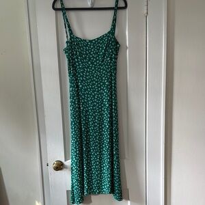 Reformation Green Spaghetti Strap Sundress